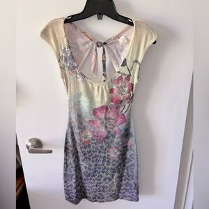 Beautiful long tunic top with floral crystal detail